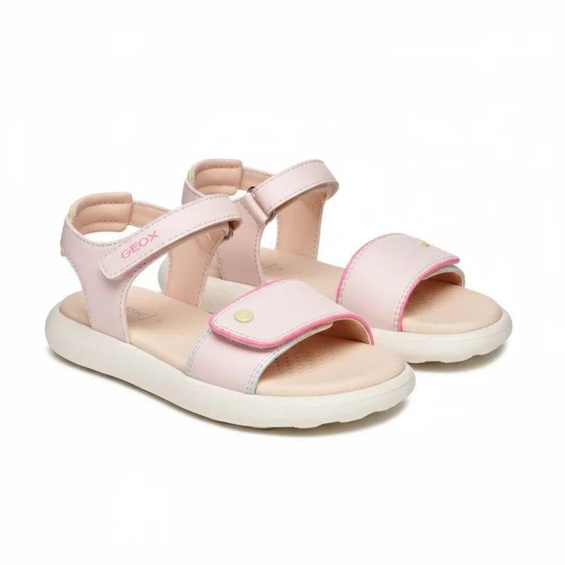 Geox Geox J65MSC Puffy Pop Παιδικά Δερμάτινα Πέδιλα - Ροζ Πέδιλο Κορίτσι / Sandals Girl geox-puffy-pop-pink-1