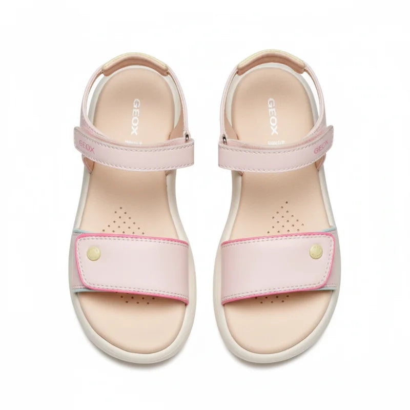 Geox Geox J65MSC Puffy Pop Παιδικά Δερμάτινα Πέδιλα - Ροζ Πέδιλο Κορίτσι / Sandals Girl geox-puffy-pop-pink-3