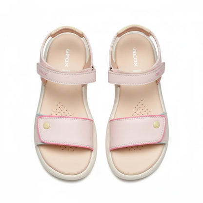 Geox Geox J65MSC Puffy Pop Παιδικά Δερμάτινα Πέδιλα - Ροζ Πέδιλο Κορίτσι / Sandals Girl geox-puffy-pop-pink-3