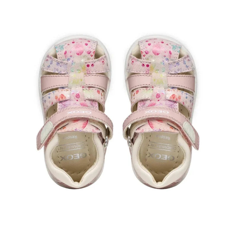 Geox Geox B254WB Macchia Gir Βρεφικά Δερμάτινα Πέδιλα Ροζ Floral Πέδιλο Κορίτσι / Sandals Girl geox-sandalia-b-sandal-macchia-gir-b254wb-007bc-c8w0g-roz-0000305699145_4