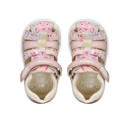 Geox Geox B254WB Macchia Gir Βρεφικά Δερμάτινα Πέδιλα Ροζ Floral Πέδιλο Κορίτσι / Sandals Girl geox-sandalia-b-sandal-macchia-gir-b254wb-007bc-c8w0g-roz-0000305699145_4