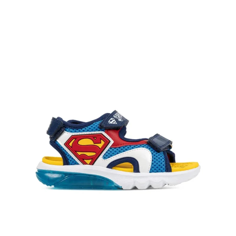 Geox Geox J65MXC Ciberdron Superman Παιδικά Σανδάλια με Φωτάκια Μπλε Πέδιλο Αγόρι Φωτάκια / Sandal Boy Lights geox-sandalia-j-sandal-ciberdron-b-j65mxc-01454-c4320-s-skouro-mple-0000305704504