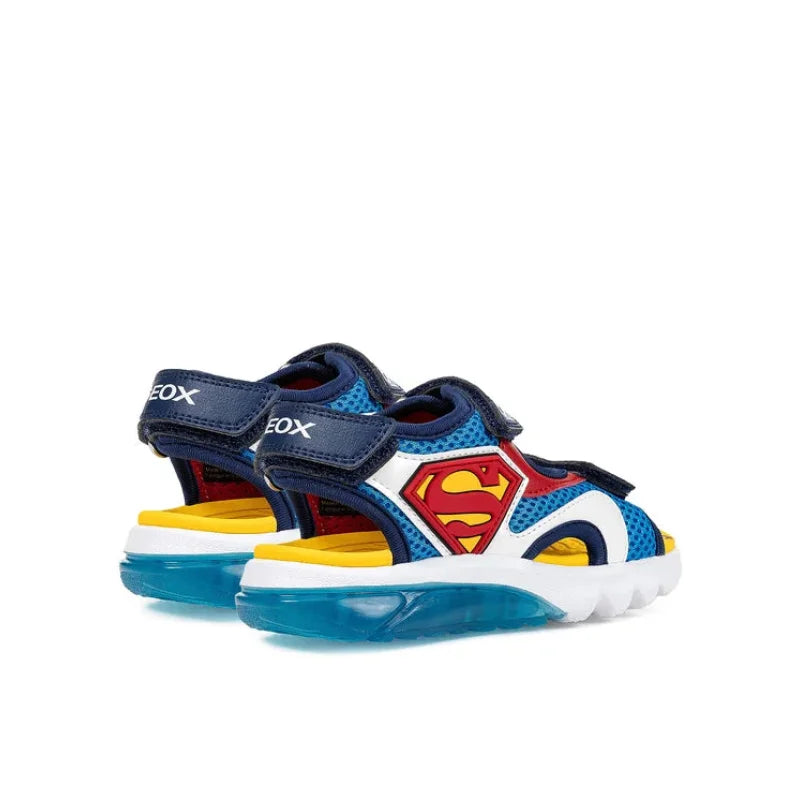 Geox Geox J65MXC Ciberdron Superman Παιδικά Σανδάλια με Φωτάκια Μπλε Πέδιλο Αγόρι Φωτάκια / Sandal Boy Lights geox-sandalia-j-sandal-ciberdron-b-j65mxc-01454-c4320-s-skouro-mple-0000305704504_2