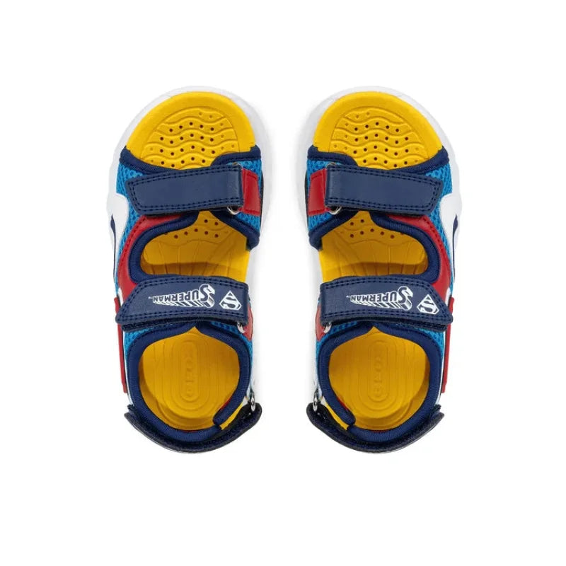 Geox Geox J65MXC Ciberdron Superman Παιδικά Σανδάλια με Φωτάκια Μπλε Πέδιλο Αγόρι Φωτάκια / Sandal Boy Lights geox-sandalia-j-sandal-ciberdron-b-j65mxc-01454-c4320-s-skouro-mple-0000305704504_4