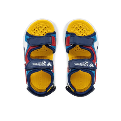 Geox Geox J65MXC Ciberdron Superman Παιδικά Σανδάλια με Φωτάκια Μπλε Πέδιλο Αγόρι Φωτάκια / Sandal Boy Lights geox-sandalia-j-sandal-ciberdron-b-j65mxc-01454-c4320-s-skouro-mple-0000305704504_4