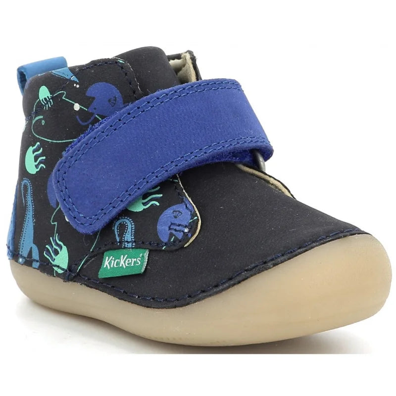 Kickers Kickers Ανατομικά Δερμάτινα Παιδικά Μποτάκια με Σκρατς Μπλε Μποτάκι Αγόρι / Boots Boys ghete-kickers-sabio-915399-10-102-marine-imprime-aquatic-1200x1200