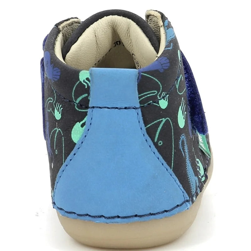 Kickers Kickers Ανατομικά Δερμάτινα Παιδικά Μποτάκια με Σκρατς Μπλε Μποτάκι Αγόρι / Boots Boys ghete-kickers-sabio-915399-10-102-marine-imprime-aquatic-3-1200x1200