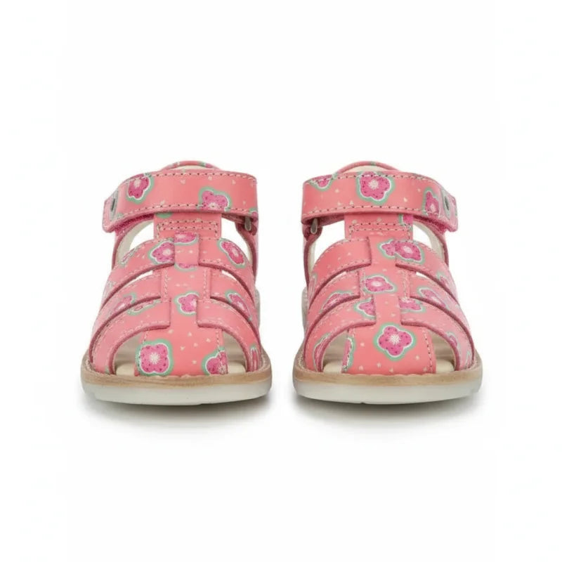 Kickers Kickers Παιδικά Δερμάτινα Παπουτσοπέδιλα Ανατομικά για Κορίτσια Ροζ Πέδιλο Κορίτσι / Sandals Girl kickers-pink-sandals-front-view