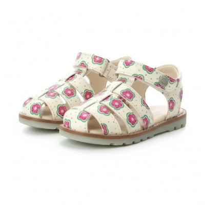 Kickers Kickers Παιδικά Δερμάτινα Παπουτσοπέδιλα Ανατομικά για Κορίτσια Λευκά Πέδιλο Κορίτσι / Sandals Girl kickers-white-sandals-pair-45-degree