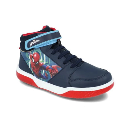 Baskets anatomiques enfant Spiderman Hautes avec lumières pour garçon Bleu