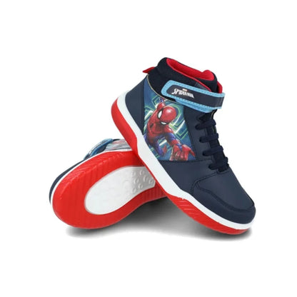 Spiderman παιδικά ανατομικά sneakers High με φωτάκια για αγόρια Μπλε