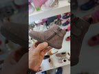 Garvalin Bottines Anatomiques en Cuir pour Enfant Fille avec Fermeture éclair Gris