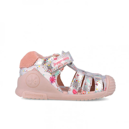 Biomecanics Biomecanics Παιδικά Παπουτσοπέδιλα για Κορίτσι Ανατομικά Ασημί Σομόν 252103-C198 Πέδιλο Κορίτσι / Sandals Girl sandalia-estampada_1
