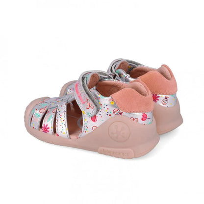 Biomecanics Biomecanics Παιδικά Παπουτσοπέδιλα για Κορίτσι Ανατομικά Ασημί Σομόν 252103-C198 Πέδιλο Κορίτσι / Sandals Girl sandalia-estampada_2