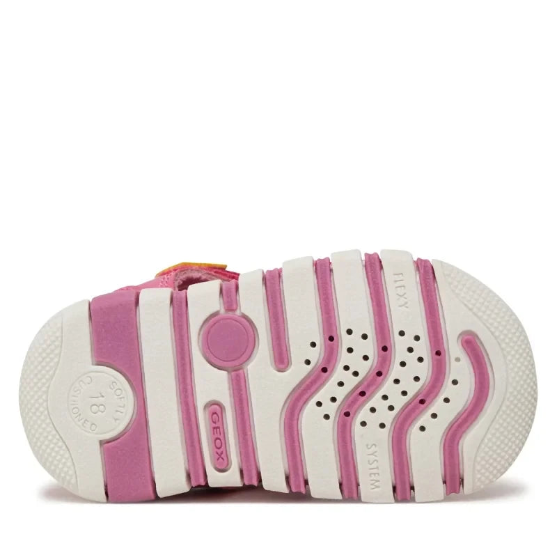 Geox Geox Παιδικά Ανατομικά Παπουτσοπέδιλα για Κορίτσια Ροζ Κίτρινα Πέδιλο Κορίτσι / Sandals Girl sandalia-geox-b-sandal-iupidoo-gir-b4517b-0gnbc-c8f2v-dk-pink-yellow-0000303470333_3