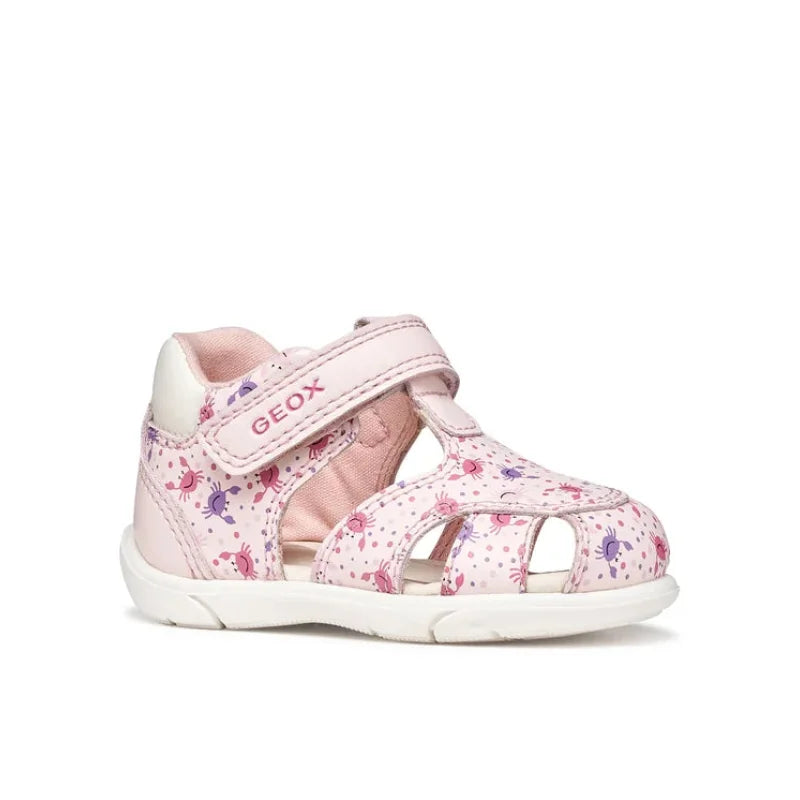 Geox Geox B556FB Sandal Zapito Girl Βρεφικά Δερμάτινα Πέδιλα Ροζ με Καβουράκια Πέδιλο Κορίτσι / Sandals Girl sandalia-geox-b-sandal-zapito-girl-b556fb-05404-c0811-roz-0000305698520_1
