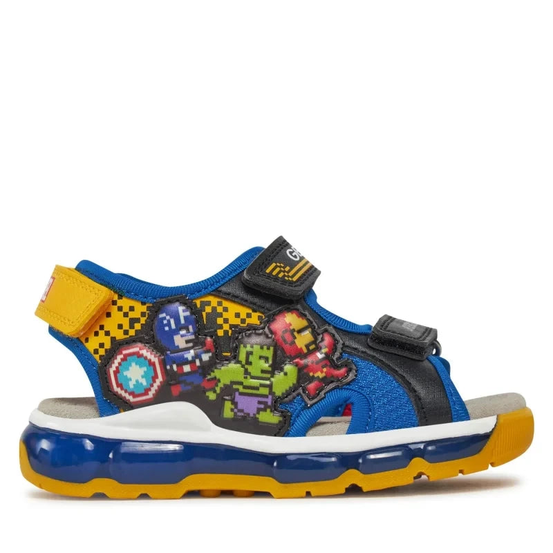 Geox Geox Παιδικά Πέδιλα J Sandal Android Πολύχρωμα Πέδιλο Αγόρι Φωτάκια / Sandal Boy Lights sandalia-geox-j-sandal-android-boy-j450qc-014ce-c0245-m-black-royal-0000303479732_1