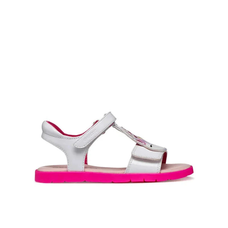 Geox Geox J65P1C Joyfoot Girl Παιδικά Πέδιλα με Μονόκερο - Λευκό/Φούξια Πέδιλο Κορίτσι / Sandals Girl sandalia-geox-j-sandal-joyfoot-gir-j65p1c-000hh-c1441-d-leuko-0000305705037