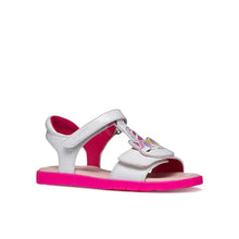 Geox J65P1C Joyfoot Girl Παιδικά Πέδιλα με Μονόκερο - Λευκό/Φούξια