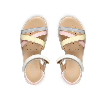 Geox Geox Jr Karly J5235D Παιδικά Δερμάτινα Πέδιλα - Λευκό Έγχρωμο Πέδιλο Κορίτσι / Sandals Girl sandalia-geox-jr-karly-j5235d-000bc-c0761-s-egkhromo-0000304619465_4