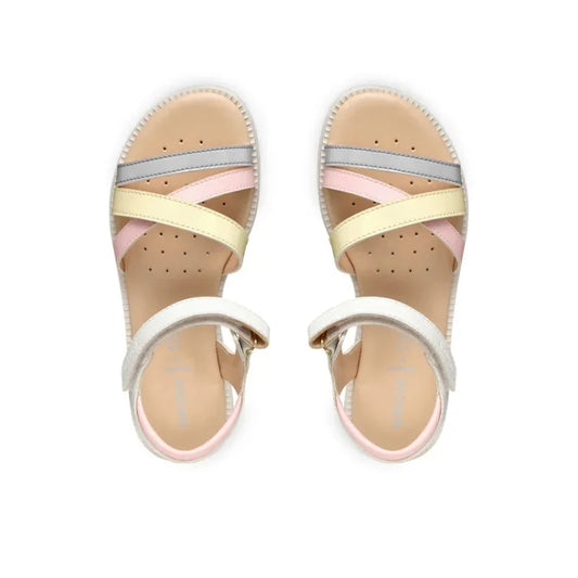 Geox Geox Jr Karly J5235D Παιδικά Δερμάτινα Πέδιλα - Λευκό Έγχρωμο Πέδιλο Κορίτσι / Sandals Girl sandalia-geox-jr-karly-j5235d-000bc-c0761-s-egkhromo-0000304619465_4