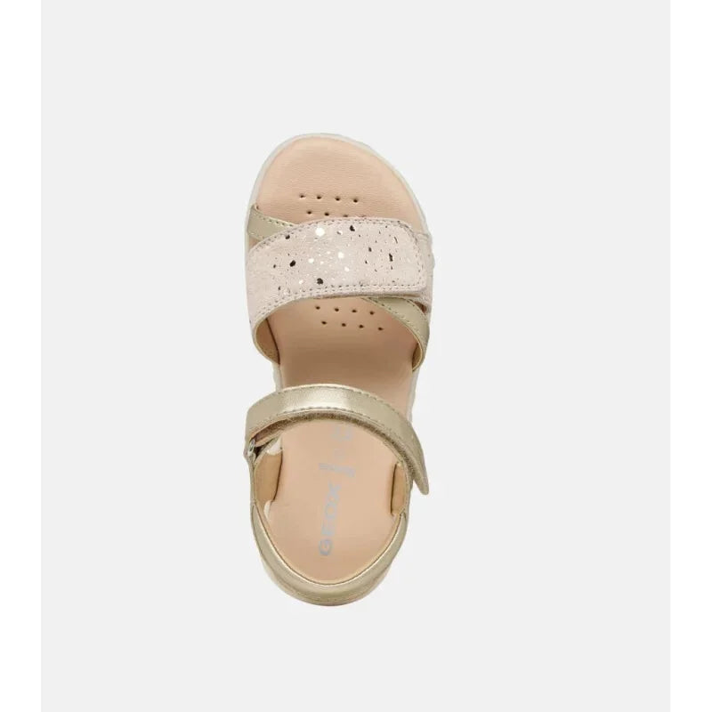 Geox Geox J658ZC Haiti Παιδικά Δερμάτινα Πέδιλα - Dorado Χρυσό Πέδιλο Κορίτσι / Sandals Girl sandalia-nina-geox-j658zc-0nf07-c2012-dorado_1