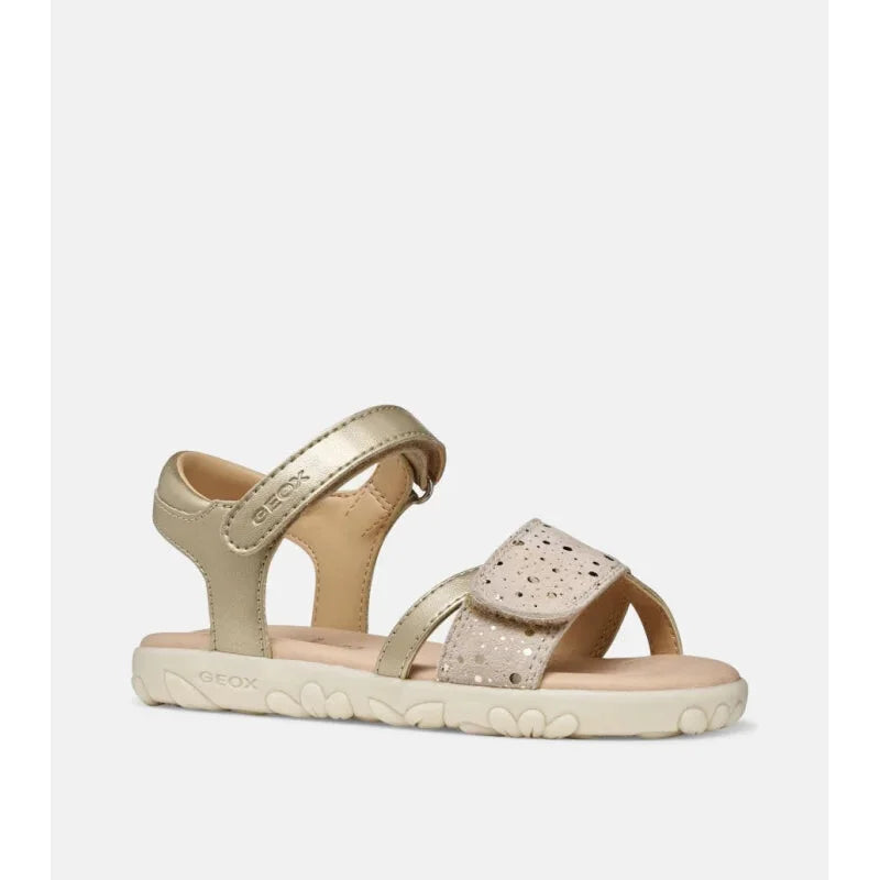 Geox Geox J658ZC Haiti Παιδικά Δερμάτινα Πέδιλα - Dorado Χρυσό Πέδιλο Κορίτσι / Sandals Girl sandalia-nina-geox-j658zc-0nf07-c2012-dorado_2