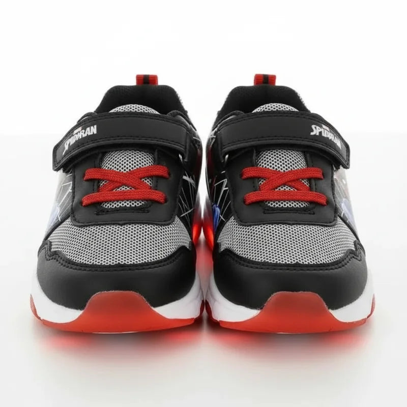 Leomil Spiderman Boys Kids Athletic Sport SP011275-174 Μαύρο Παπούτσι Αγόρι Φωτάκια / Shoes with Lights Boy spiderman-sneakers-front-view
