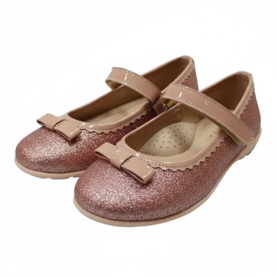 Ricco Ricco Παιδικές Ελληνικές Δερμάτινές Μπαλαρίνες Χειροποίητες Ανατομικές για Κορίτσια Χρυσό Γκλιτερ Μπαρέτα/ Ballerina / Flat Shoes Girl velcro-45