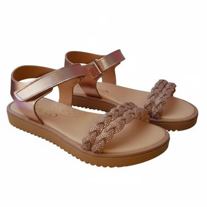 Ricco Ricco Παιδικά Ελληνικά Δερμάτινα Πέδιλα Χειροποίητα Ανατομικά για Κορίτσια Χαλκος Πέδιλο Κορίτσι / Sandals Girl velcro-45_c97b6dbc-3501-4c79-a127-b8e6ed95c5e7