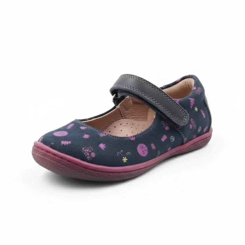 Arties Παιδικές Δερμάτινες Μπαλαρίνες Arties Μπλέ Μπαρέτα/ Ballerina / Flat Shoes Girl velcro-detail