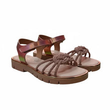 Ricco leather anatomical Greek sandal for girls gold