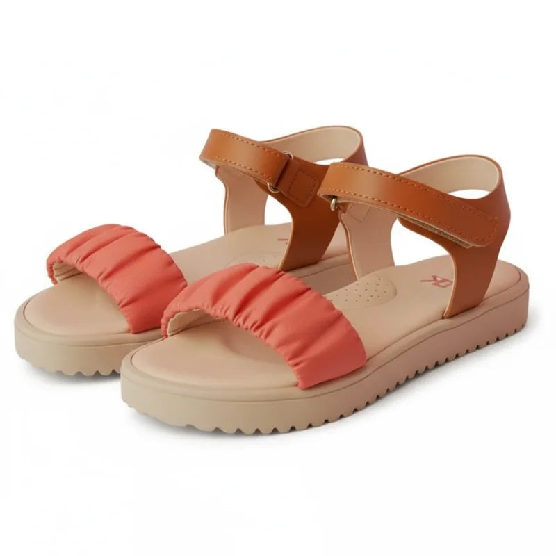 Ricco Ricco Παιδικά Ελληνικά Δερμάτινα Πέδιλα Χειροποίητα Ανατομικά για Κορίτσια Κεραμιδί Πέδιλο Κορίτσι / Sandals Girl velcro_2c87c0e1-700c-44de-a4c5-ad40b86a2605