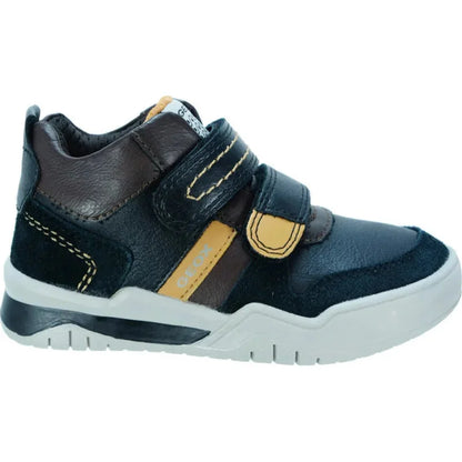 Geox Παιδικά Sneakers High Ανατομικά με Σκρατς για Αγόρι Μαύρα