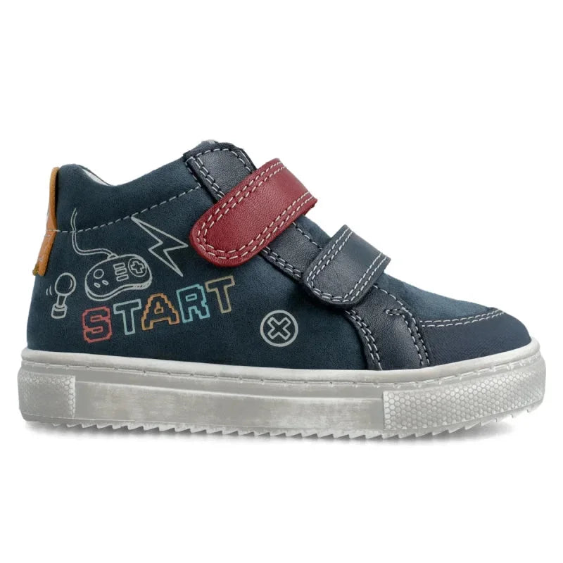 Garvalin Children's Sneaker High with Scratches for Boys Blue