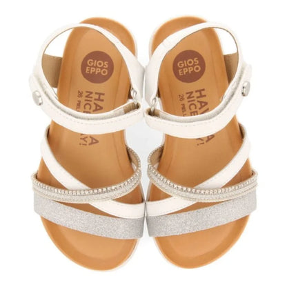 Gioseppo Leather Anatomical Children's Sandals for Girls White