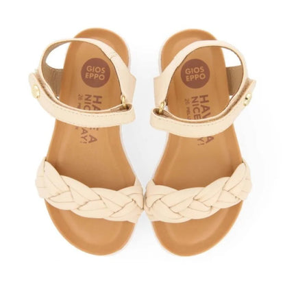 Gioseppo Leather Anatomical Children's Sandals for Girls Beige