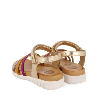 Gioseppo Leather Anatomical Kids Sandals for Girls Rose Gold
