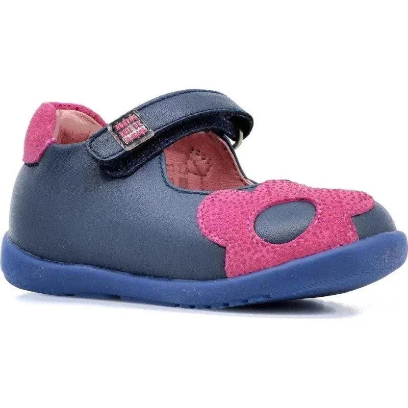 Αgatha Ruiz De La Prada Agatha Ruiz De La Prada Παιδικές Μπαλαρίνες με Σκρατς Δερμάτινες Navy Μπλε Μπαρέτα/ Ballerina / Flat Shoes Girl Agatha-Ruiz-De-La-Prada-181900-Navy-Poline-_-_-411