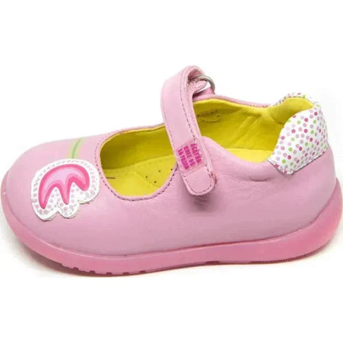 Agatha Ruiz De La Prada Children's Ballerina Shoes With Scratched Leather Pink