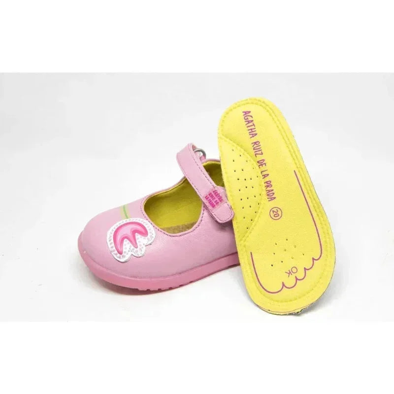 Αgatha Ruiz De La Prada Agatha Ruiz De La Prada Παιδικές Μπαλαρίνες με Σκρατς Δερμάτινες Ροζ Μπαρέτα/ Ballerina / Flat Shoes Girl Agatha-Ruiz-De-La-Prada-192900-Pink-Poline-_-_-669