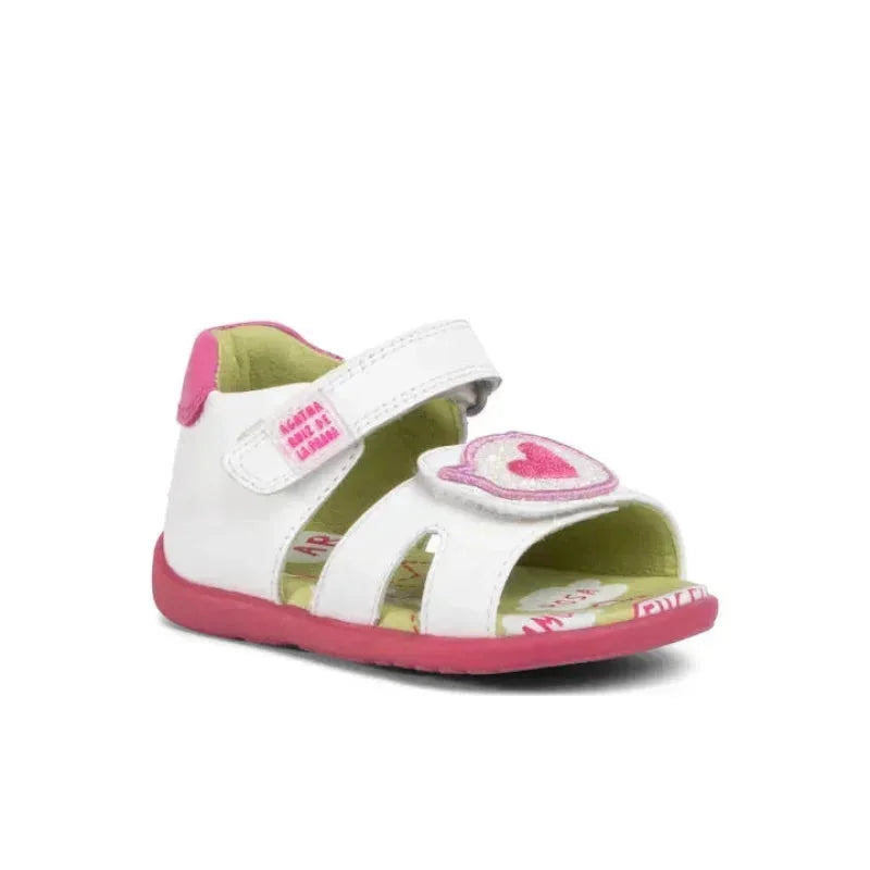 Αgatha Ruiz De La Prada Agatha Ruiz De La Prada Παιδικά Πέδιλα Λευκά Πέδιλο Κορίτσι / Sandals Girl Agatha-Ruiz-De-La-Prada-202901-White-Poline-_-_-506