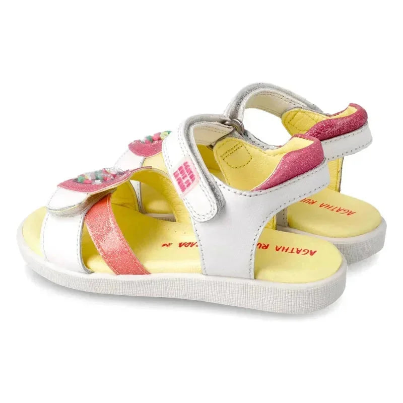 Αgatha Ruiz De La Prada Agatha Ruiz De La Prada Παιδικά Πέδιλα Λευκά Πέδιλο Κορίτσι / Sandals Girl Agatha-Ruiz-De-La-Prada-212930-White-Poline-_-_-269