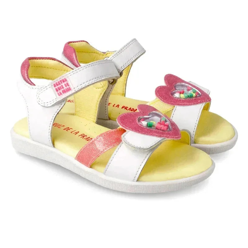 Αgatha Ruiz De La Prada Agatha Ruiz De La Prada Παιδικά Πέδιλα Λευκά Πέδιλο Κορίτσι / Sandals Girl Agatha-Ruiz-De-La-Prada-212930-White-Poline-_-_-874