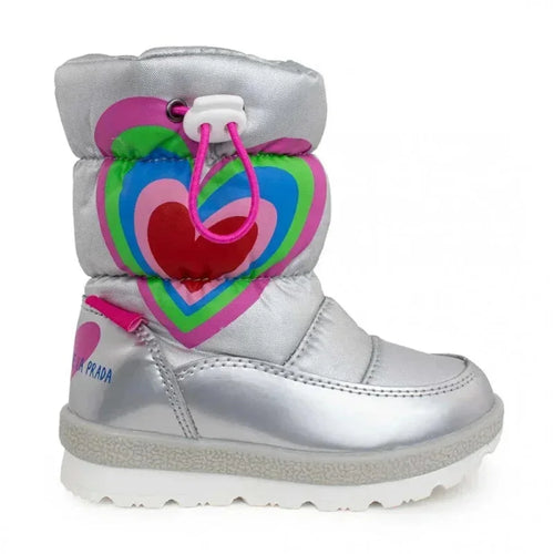 Agatha Ruiz De La Prada Anatomic Kids Zip Up Snow Boots Silver