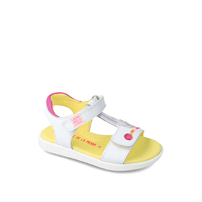 Αgatha Ruiz De La Prada Agatha Ruiz De La Prada Παιδικά Πέδιλα Λευκά Πέδιλο Κορίτσι / Sandals Girl Agatha-Ruiz-De-La-Prada-SS23-232947-White-Poline-_-_-805