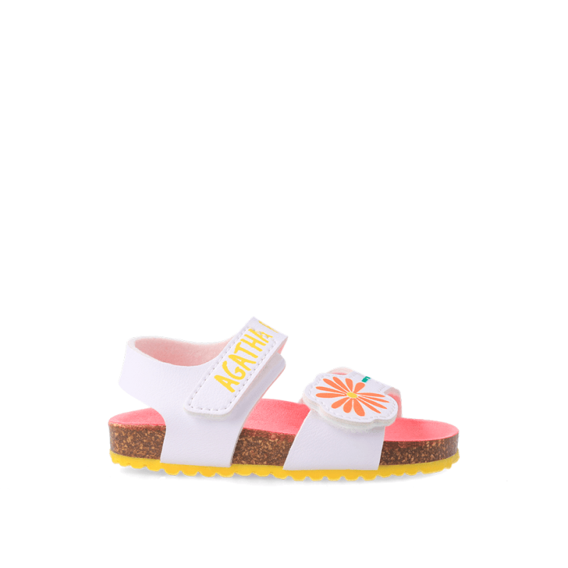 Αgatha Ruiz De La Prada Agatha Ruiz De La Prada Παιδικά Πέδιλα Λευκά Πέδιλο Κορίτσι / Sandals Girl Agatha-Ruiz-De-La-Prada-SS23-232960-White-Poline-_-_-440