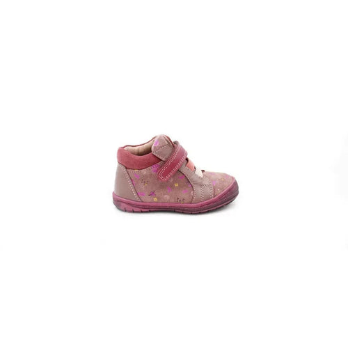 Children's Leather Boots Girl Arties brown pink