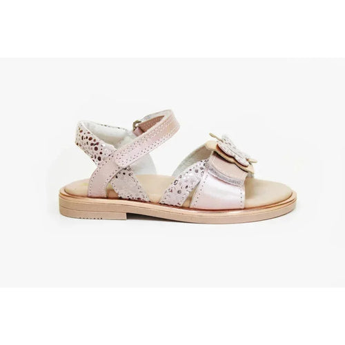 Arties Girls Leather Sandals Gold Pink