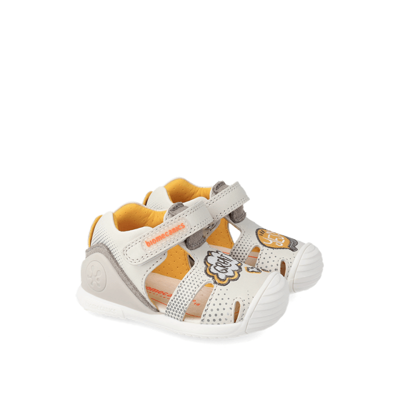 Biomecanics Biomecanics Δερμάτινα Παπουτσοπέδιλα Ανατομικά για Αγόρι Λευκά Πέδιλο Αγόρι / Sandals Boy Biomecanics-SS23-232150-White-Poline-_-_-731